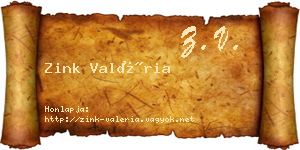 Zink Valéria névjegykártya
