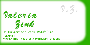 valeria zink business card